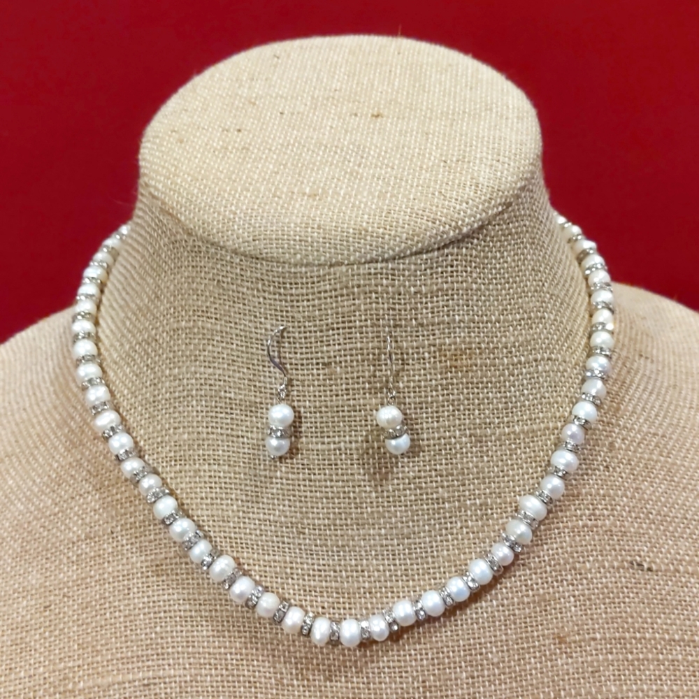 3 for $30 Estate Costume Jewelry Necklace Earrings Silver / Pearl / Diamond